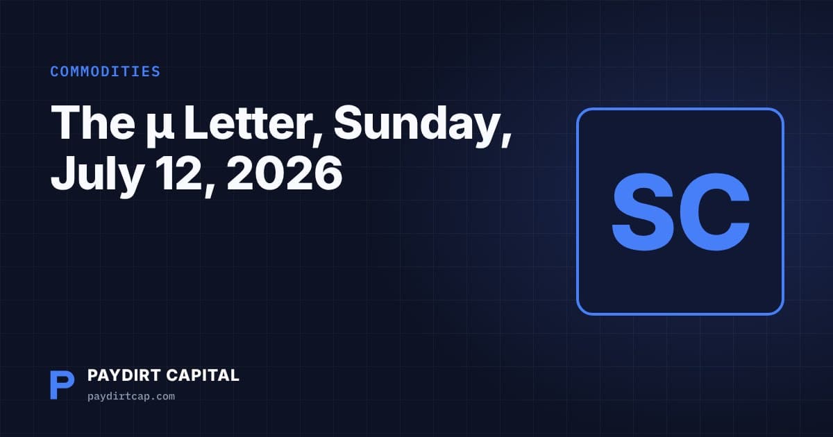 The μ Letter, Sunday, July 12, 2026
