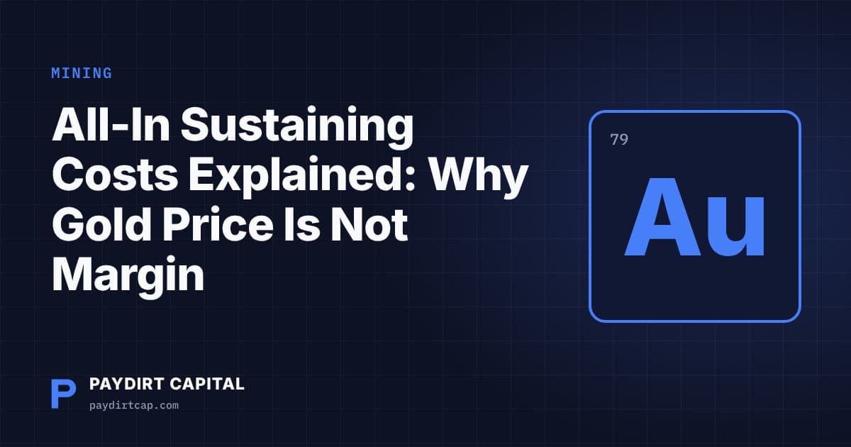 All-In Sustaining Costs Explained: Why Gold Price Is Not Margin
