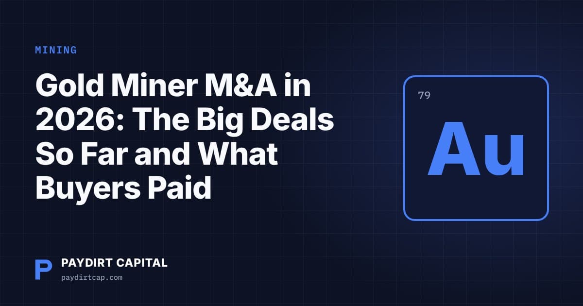 Gold Miner M&A in 2026: The Big Deals So Far and What Buyers Paid