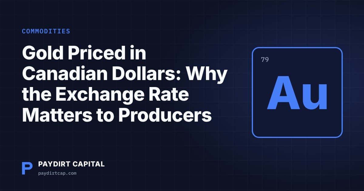 Gold Priced in Canadian Dollars: Why the Exchange Rate Matters to Producers