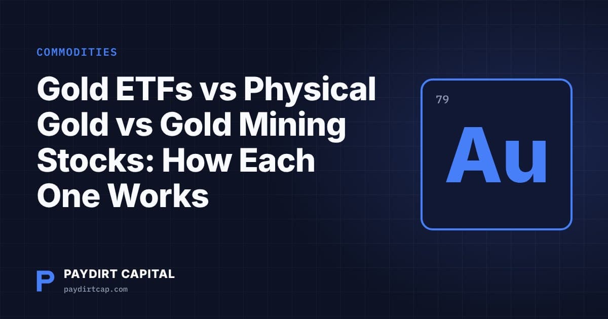 Gold ETFs vs Physical Gold vs Gold Mining Stocks: How Each One Works